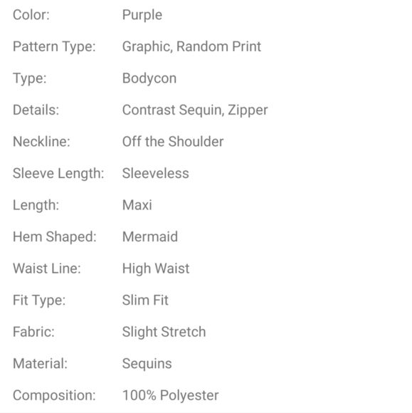 Purple,  Graphic,  Random Print,  Contrast Sequined, Off Shoulder Mermai… - Picture 8 of 13